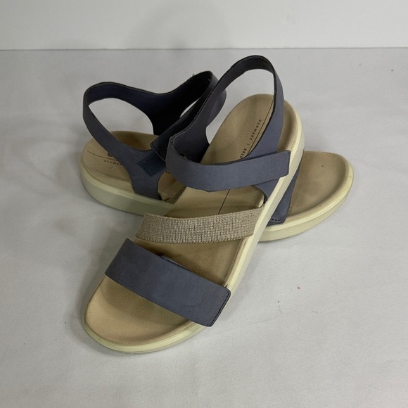 Ecco Women's Sandals in Navy and Beige - Picture 1 of 7